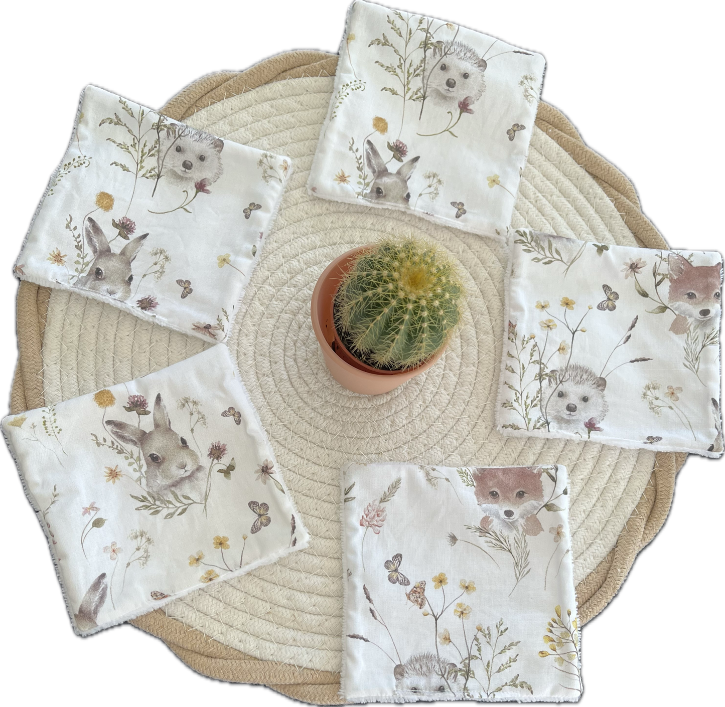 Lingettes réutilisables en tissu (lot de 5)