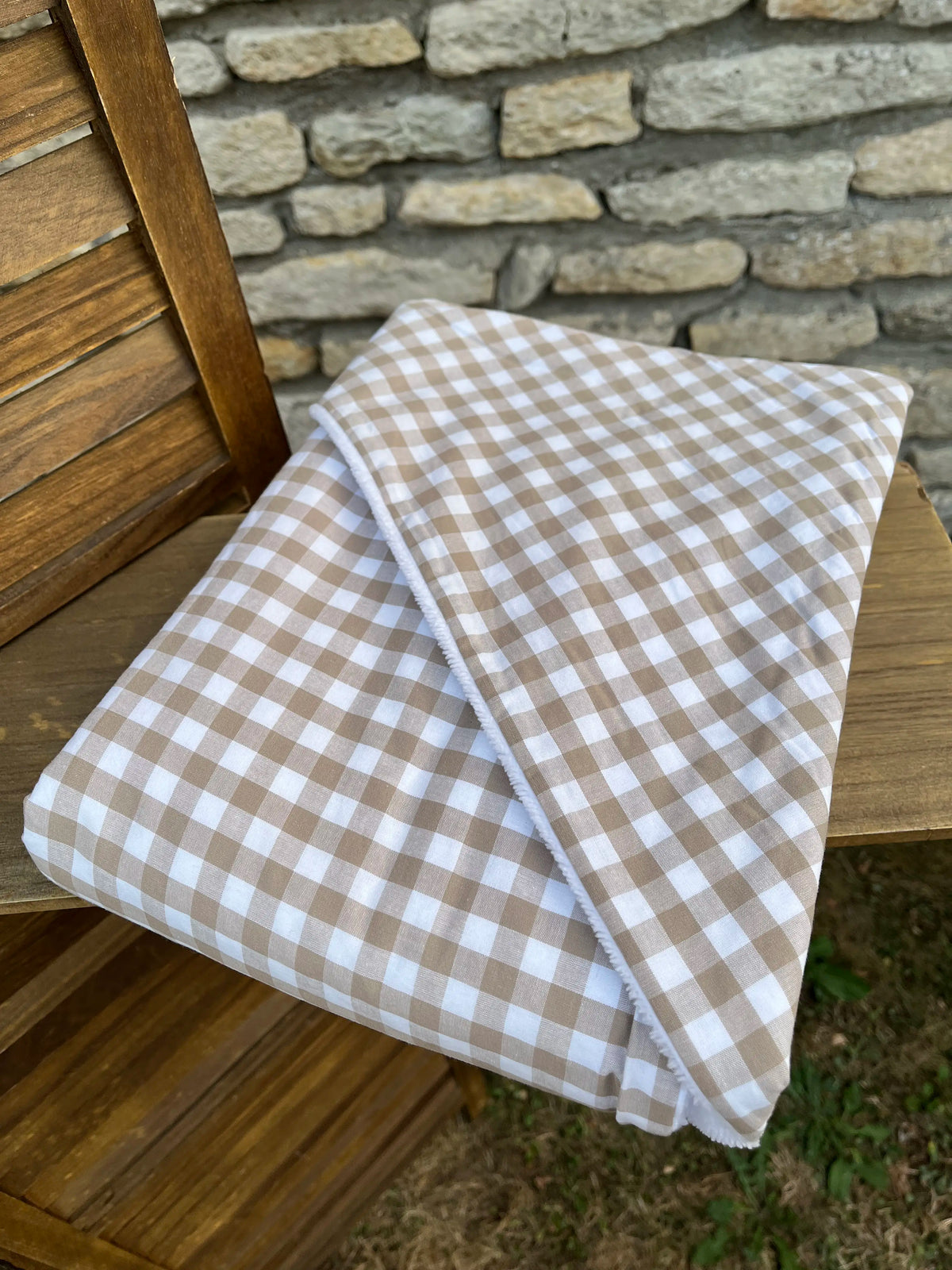 Cape de bain Victoria Vichy Taupe