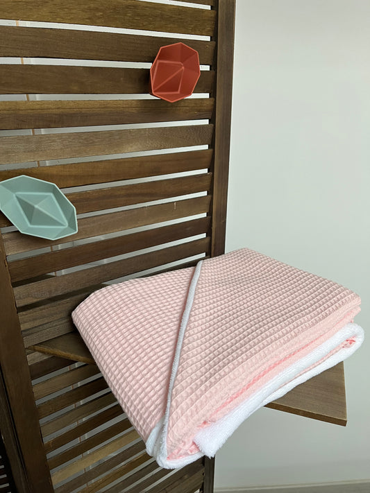 Cape de bain Victoria Nid d'abeilles rose