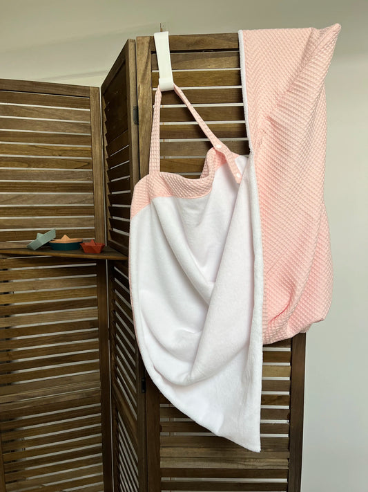 Cape de bain Victoria Nid d'abeilles rose