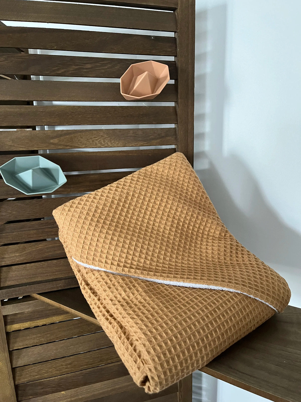 Cape de bain Victoria Nid d'abeilles Camel